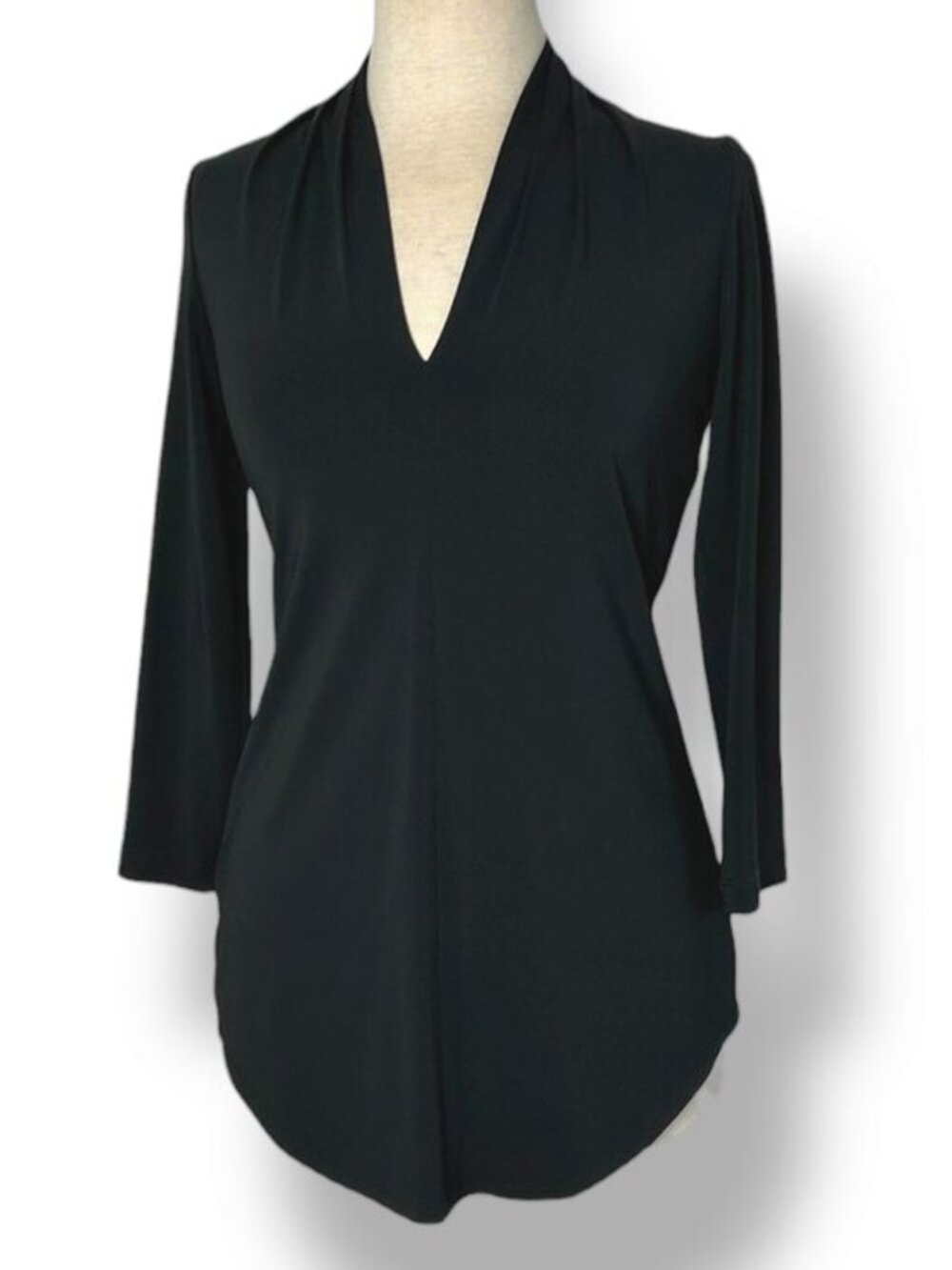 NWT Iris SetLakwe Black, Gathered V-Neck, Long Sleeves Sz XS